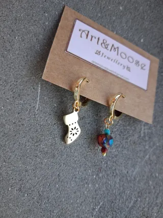 Orecchini Art & Moose oro calza natale cristallo