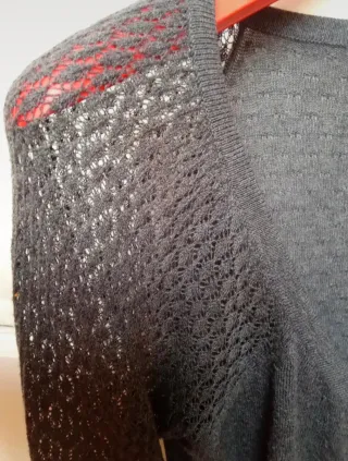 Mango Cárdigan Gris Mujer