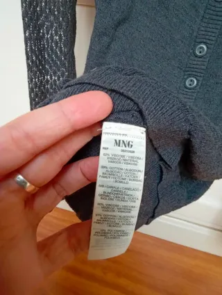 Mango Cárdigan Gris Mujer