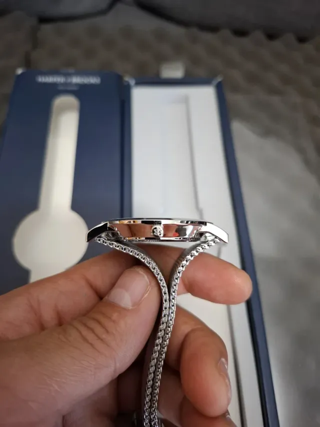 Relógio Harper Brooks com Malha Prata