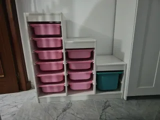 Mueble Organizador Ikea Rosa y Turquesa