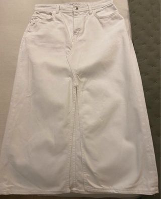 Falda vaquera larga blanca