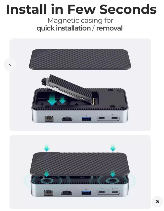 Dock Station 10 en 1 ORICO + carcasa para SSD M.2 afbeelding 3