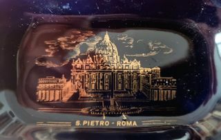 Cenicero cerámica azul S. Pietro Roma