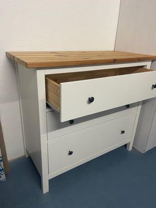 Cómoda blanca 3 cajones madera
