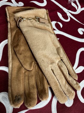 Guanti donna camoscio fibbia dorata