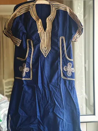 Vestido Egipcio Azul y Dorado Talla Única