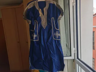 Vestido Egipcio Azul y Dorado Talla Única