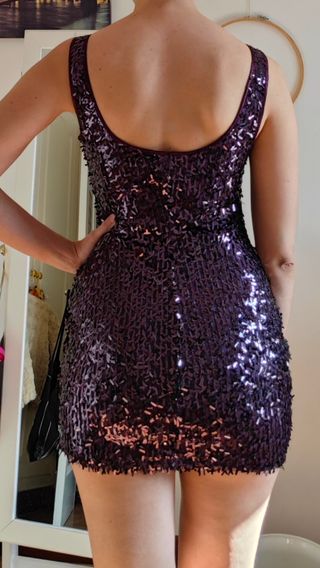 Vestido Morado Lentejuelas