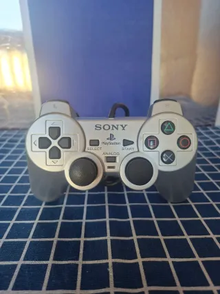 PS2 ORIGINAL MANDO DUAL SHOCK PLATEADO