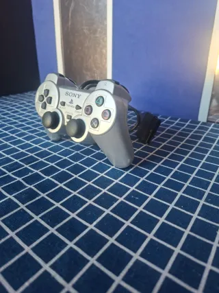 PS2 ORIGINAL MANDO DUAL SHOCK PLATEADO