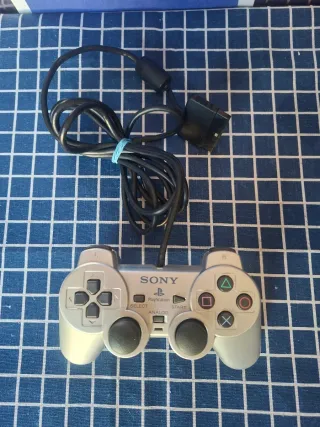 PS2 ORIGINAL MANDO DUAL SHOCK PLATEADO