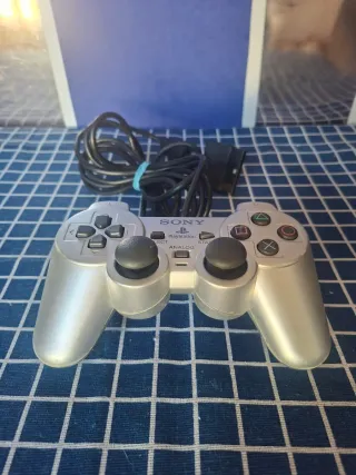 PS2 ORIGINAL MANDO DUAL SHOCK PLATEADO