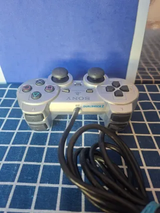 PS2 ORIGINAL MANDO DUAL SHOCK PLATEADO