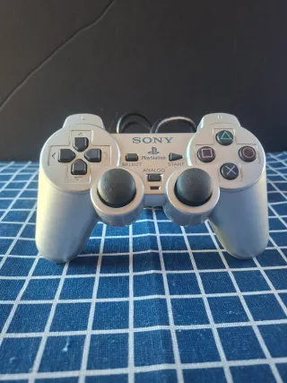 PS2 ORIGINAL MANDO DUAL SHOCK PLATEADO