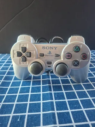 PS2 ORIGINAL MANDO DUAL SHOCK PLATEADO