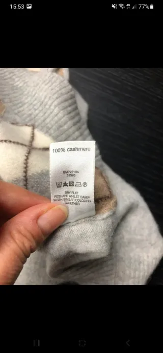 Gilet uomo cashmere S grigio quadri