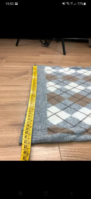 Gilet uomo cashmere S grigio quadri