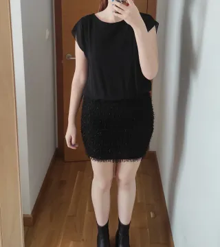 Vestido negro fiesta corto