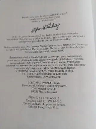 Libro de Bob Esponja años 2000