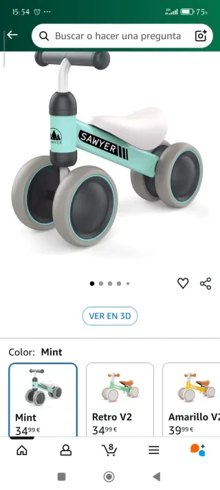 Triciclo Sawyer rosa 4 ruedas