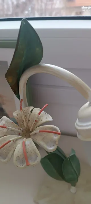 Lámpara de mesa vintage flor