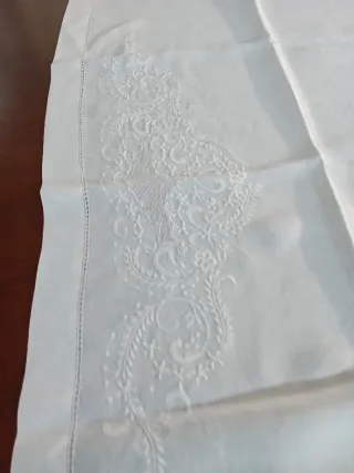 Asciugamano Lino Ricamato amano cm120x88