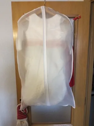 Vestido de comunión blanco y rosa 4 capas