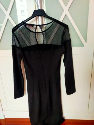 Vestido fiesta negro manga larga XXS