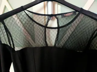 Vestido fiesta negro manga larga XXS