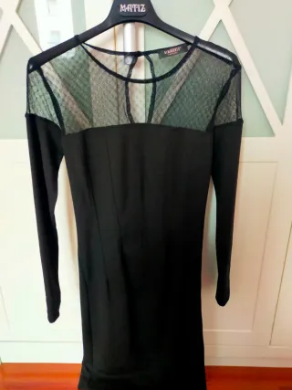 Vestido fiesta negro manga larga XXS