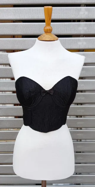Top bustier vintage corazón negro