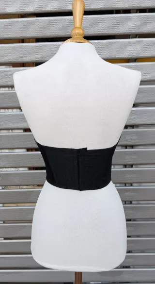 Top bustier vintage corazón negro
