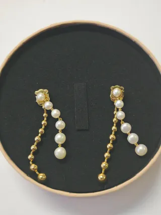 Pendientes Tous Oro y Perlas