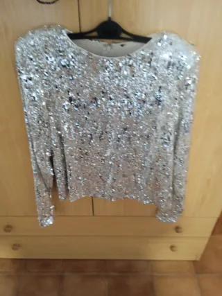 Top lentejuelas dorado y plateado