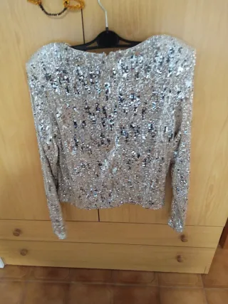 Top lentejuelas dorado y plateado