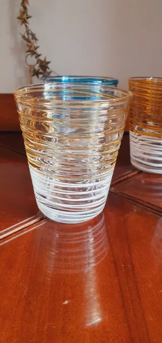 Lotto 4 Bicchieri Fantasia Decorati Vetro