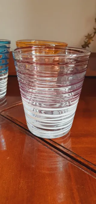 Lotto 4 Bicchieri Fantasia Decorati Vetro