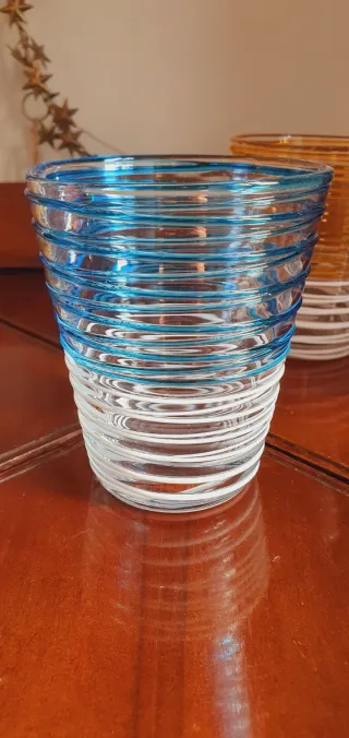 Lotto 4 Bicchieri Fantasia Decorati Vetro