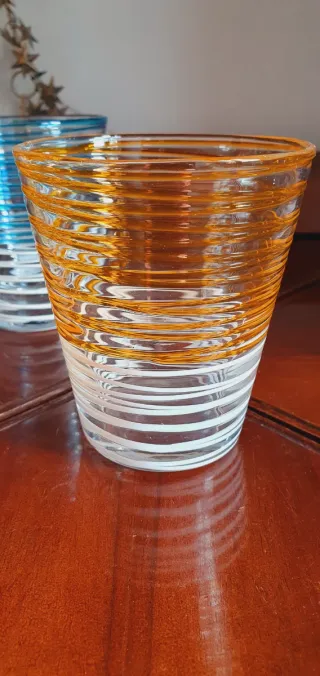 Lotto 4 Bicchieri Fantasia Decorati Vetro