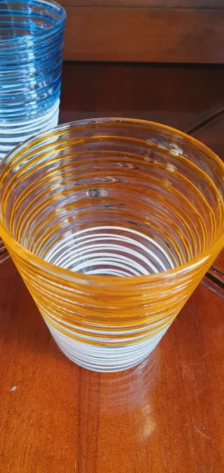 Lotto 4 Bicchieri Fantasia Decorati Vetro