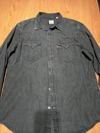 Camisa vaquera Levis Hombre Talla M Negra/ gris os