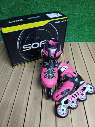 Patines rosas KRF PATÍN FREESKATE AJUSTABLE HARD FIRST