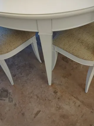 Mesa extensible madera maciza + 6 sillas