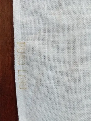 Asciugamano lino ricamato a mano 130x64 cm