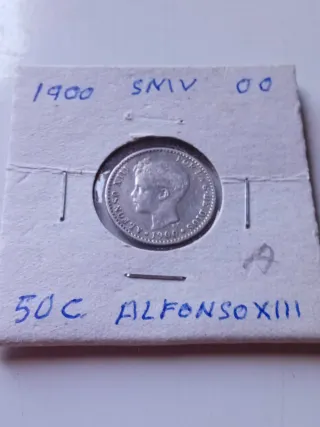 Alfonso XIII 1900-00 cincuenta céntimos plata