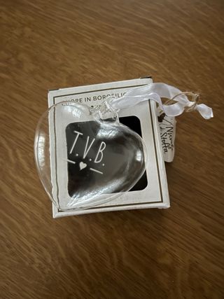 Cuore in vetro borosilicato Nuvole di Stoffa