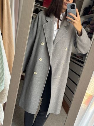 Abrigo Lana Gris Zara