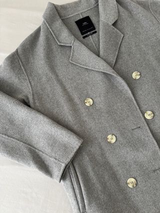 Abrigo Lana Gris Zara