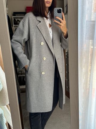 Abrigo Lana Gris Zara